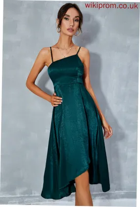Satin Sleeveless Club Dresses One A-line Dresses Sexy Logan Midi Shoulder