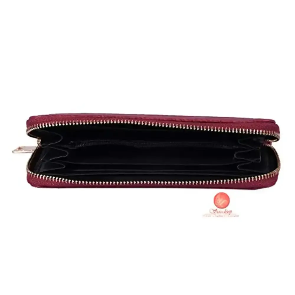 Saudeep India Hand Made Embroided Ikat Traditional Clutch Wallet Bag For Women (Pink)