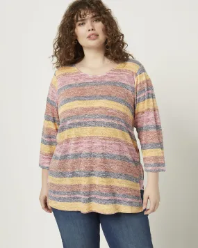 Saylor Step Hem Tunic | Navy / Terracotta