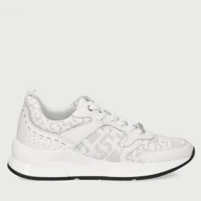 Scarpe Donna LIU JO Sneakers in Pelle Bianca con Logo Traforato