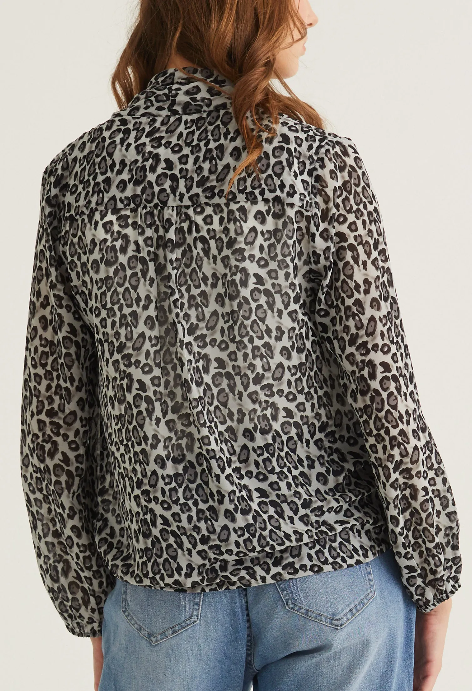 Scoop Neck Safari Print Blouse