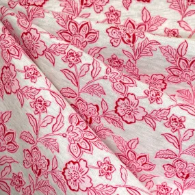 Scrolling Floral Outline Sweatshirt Fleece Pink