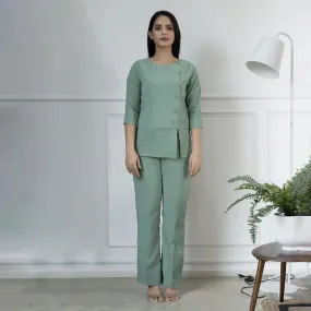 Sea Green Women's Formal Poly Moss Pant Suit