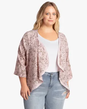 Selena Kimono With Lace Trim | Pink / Olive Green