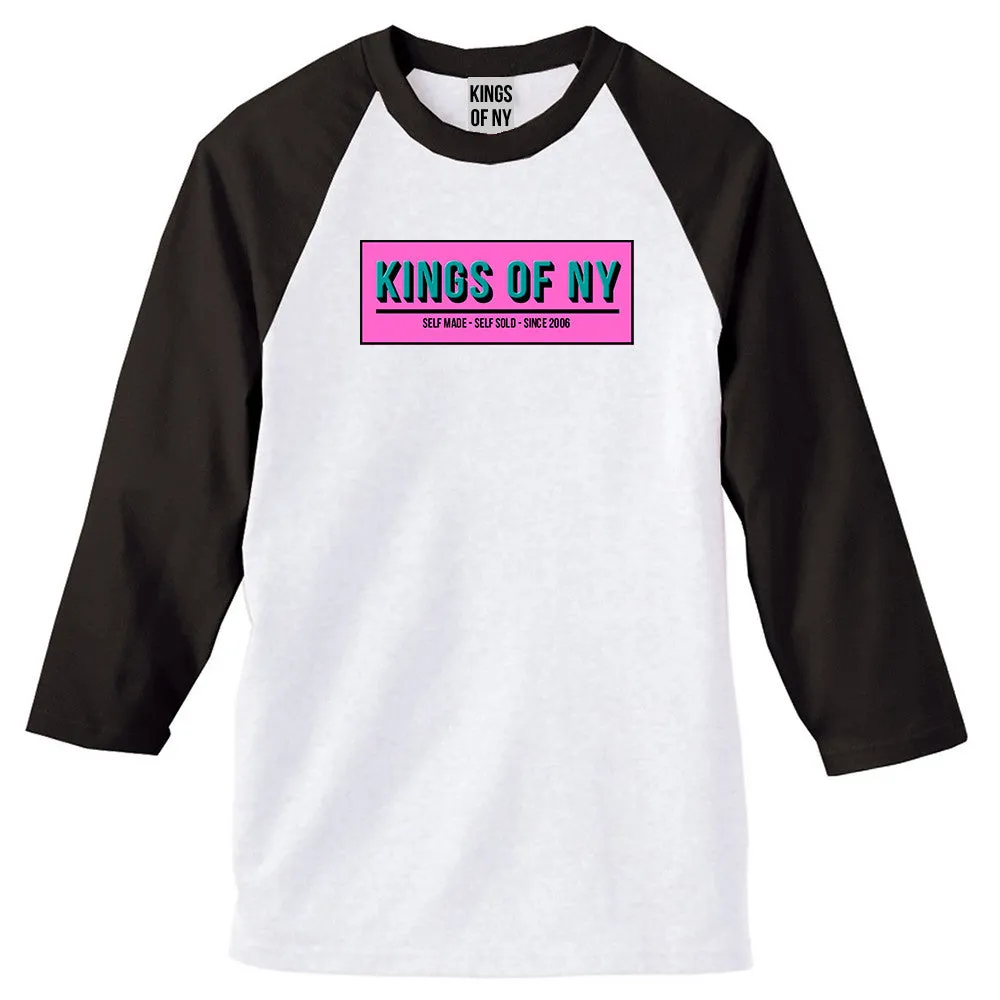Self Made Self Sold Pink 3/4 Sleeve Raglan T-Shirt