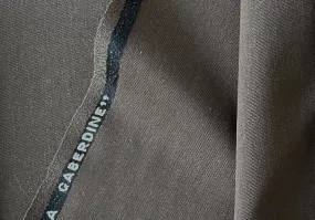 Selvedged Walnut Brown Worsted Wool Gabardine (Made in Italy)