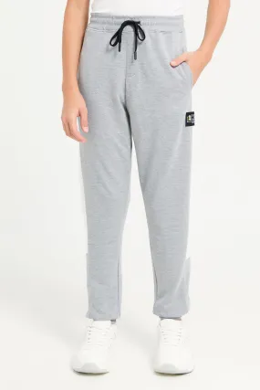 Senior Boys Grey Cut And Sew Active Pants