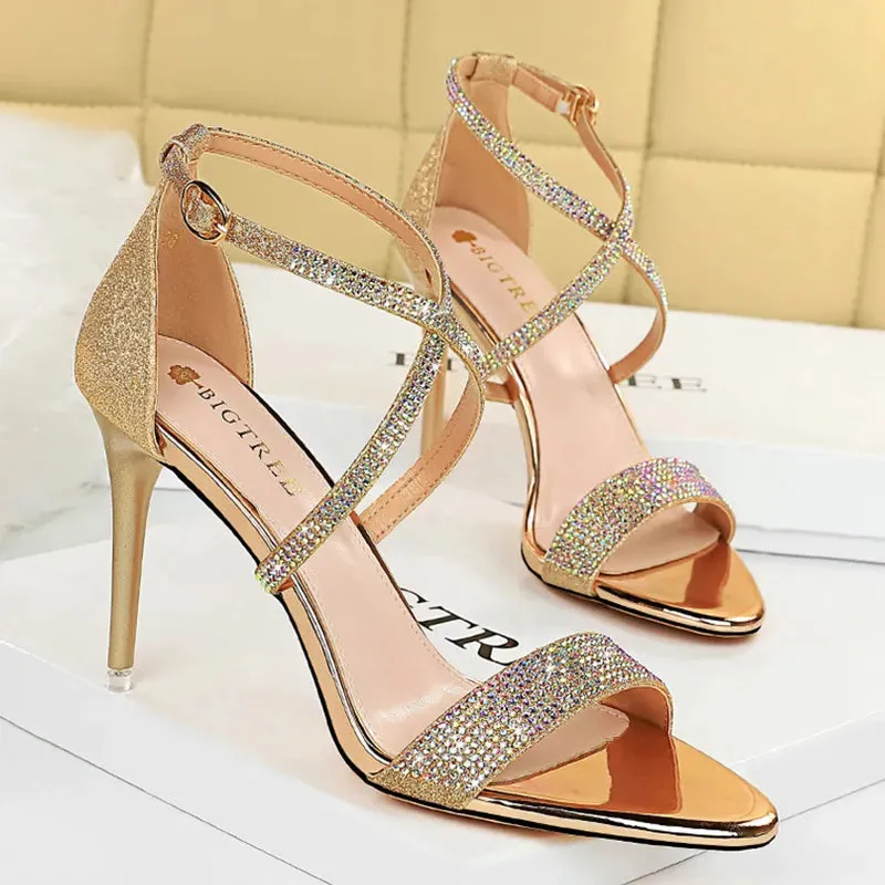 Sequin Rhinestone Pump Heels