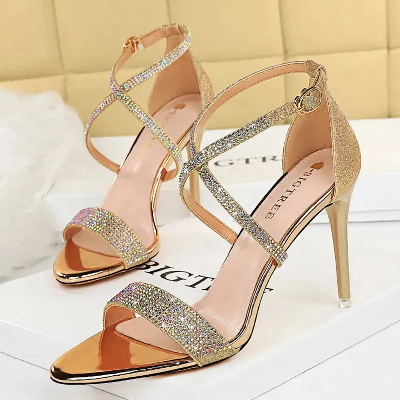 Sequin Rhinestone Pump Heels