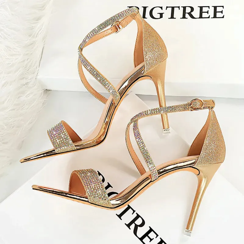 Sequin Rhinestone Pump Heels