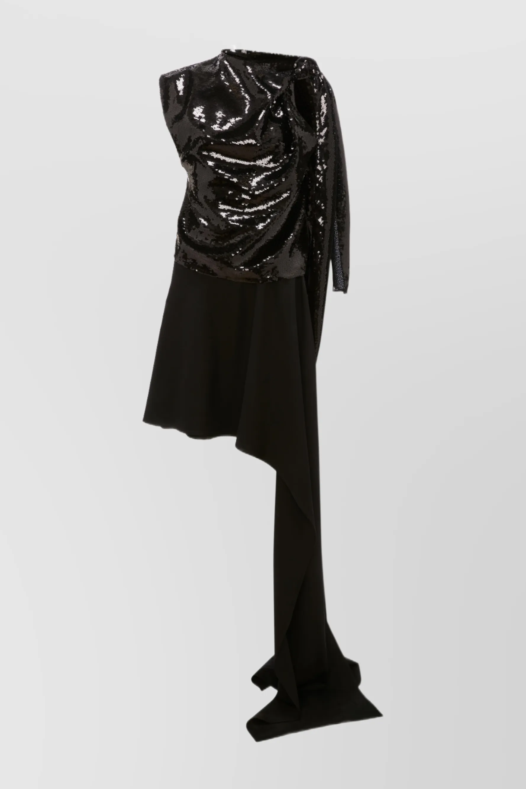 Sequined asymmetric mini-dress