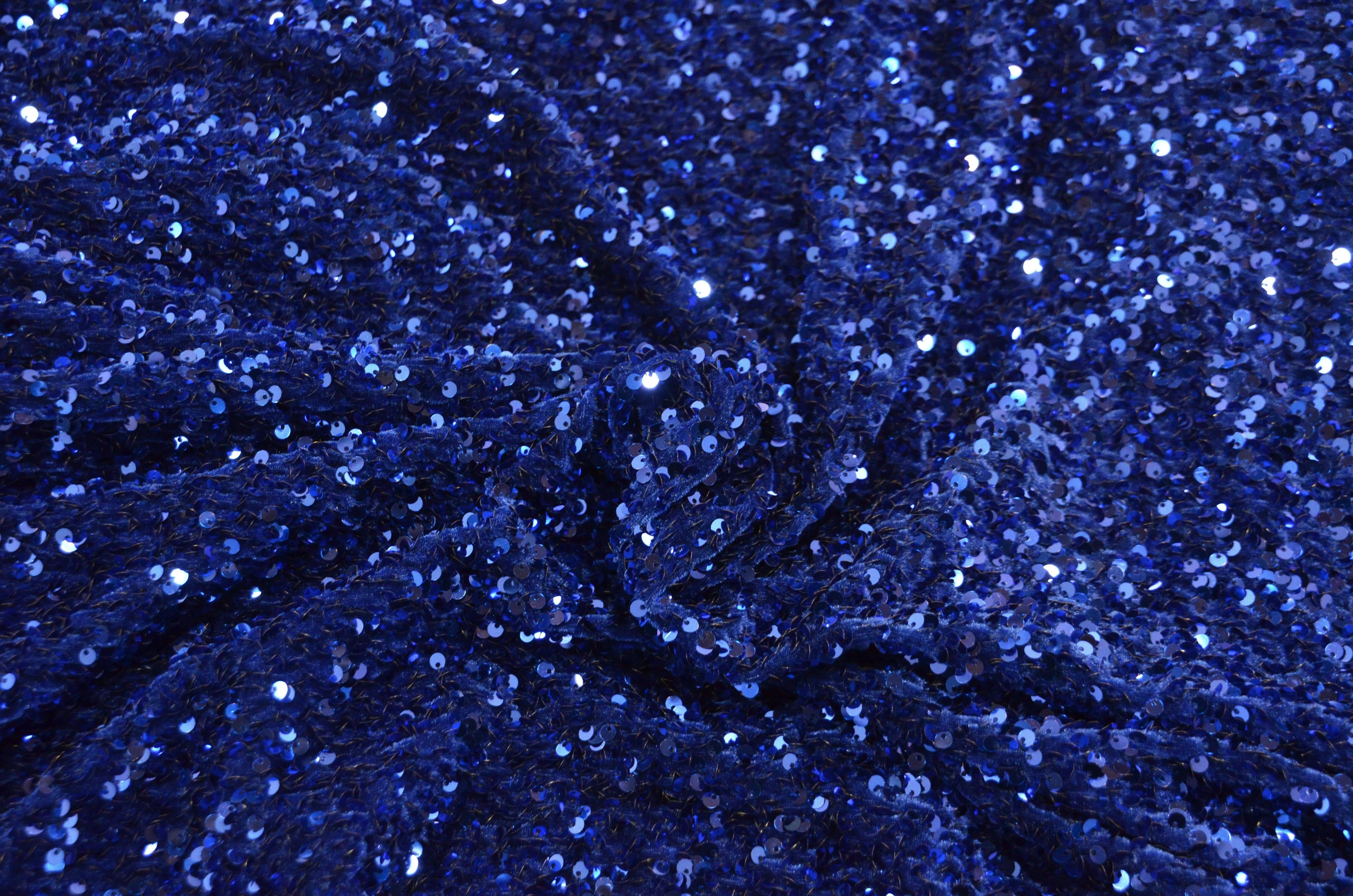 Sequins Stretch Velvet | Sequins on Plush Spandex Velvet | 60" Wide | Multiple Colors |