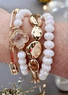 SERENE BRACELET SET (winter white) by Nine Jewelry