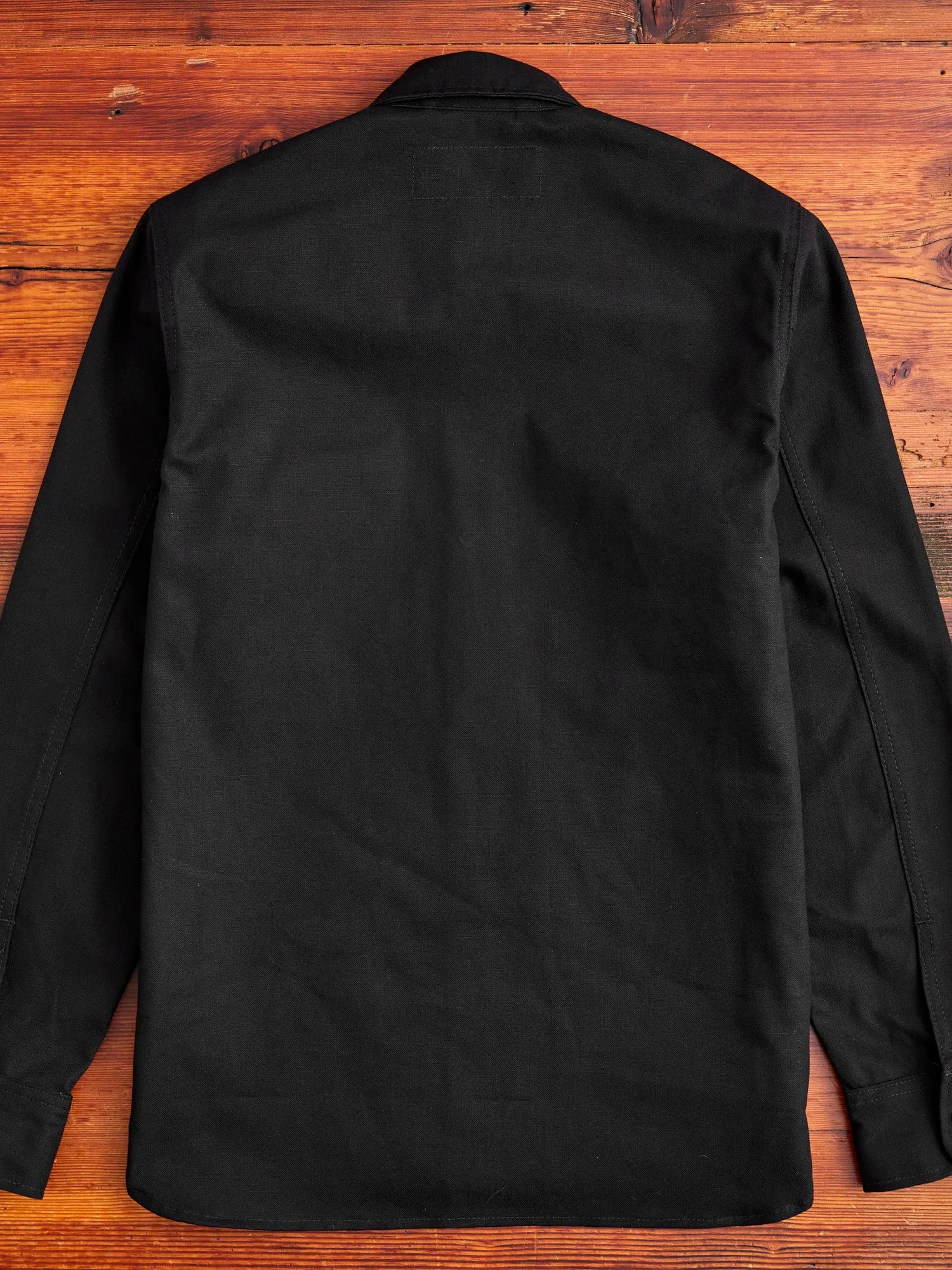 Service Shirt in Black Selvedge Canvas
