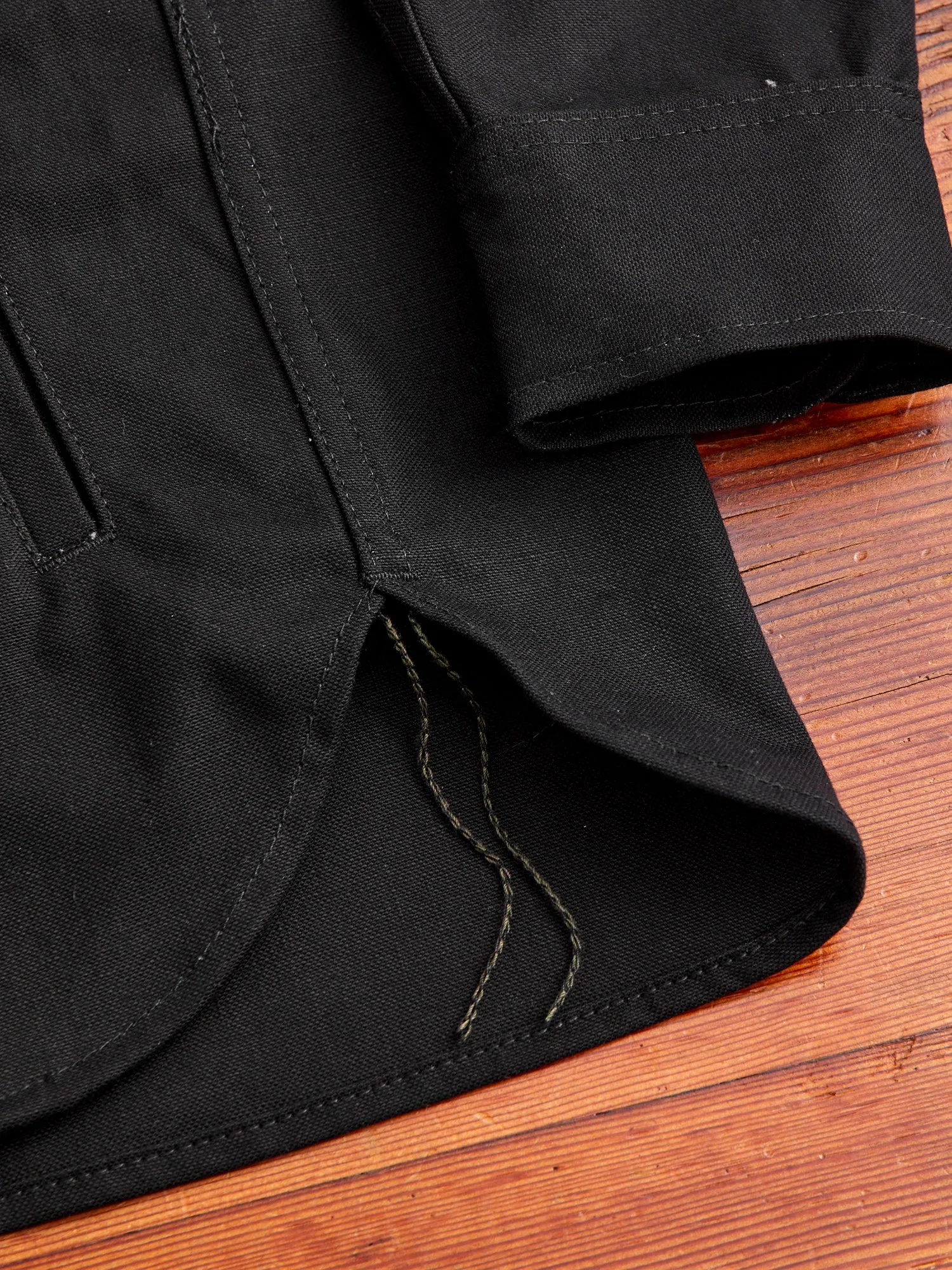 Service Shirt in Black Selvedge Canvas