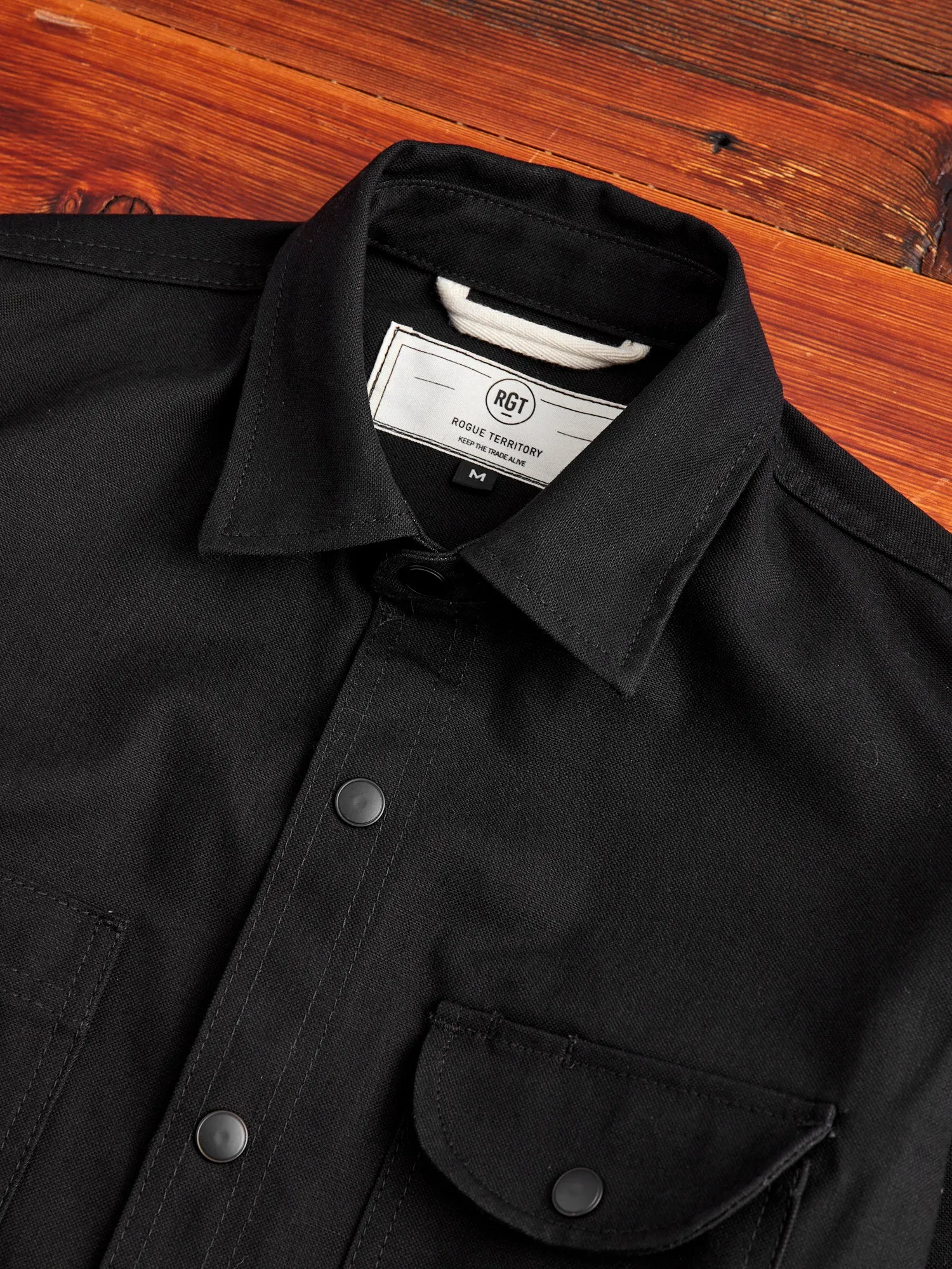 Service Shirt in Black Selvedge Canvas