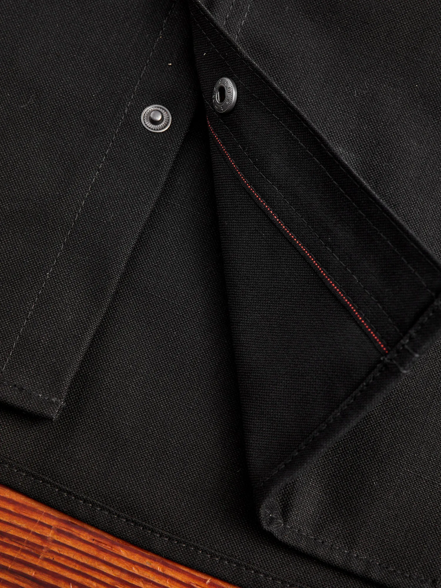 Service Shirt in Black Selvedge Canvas