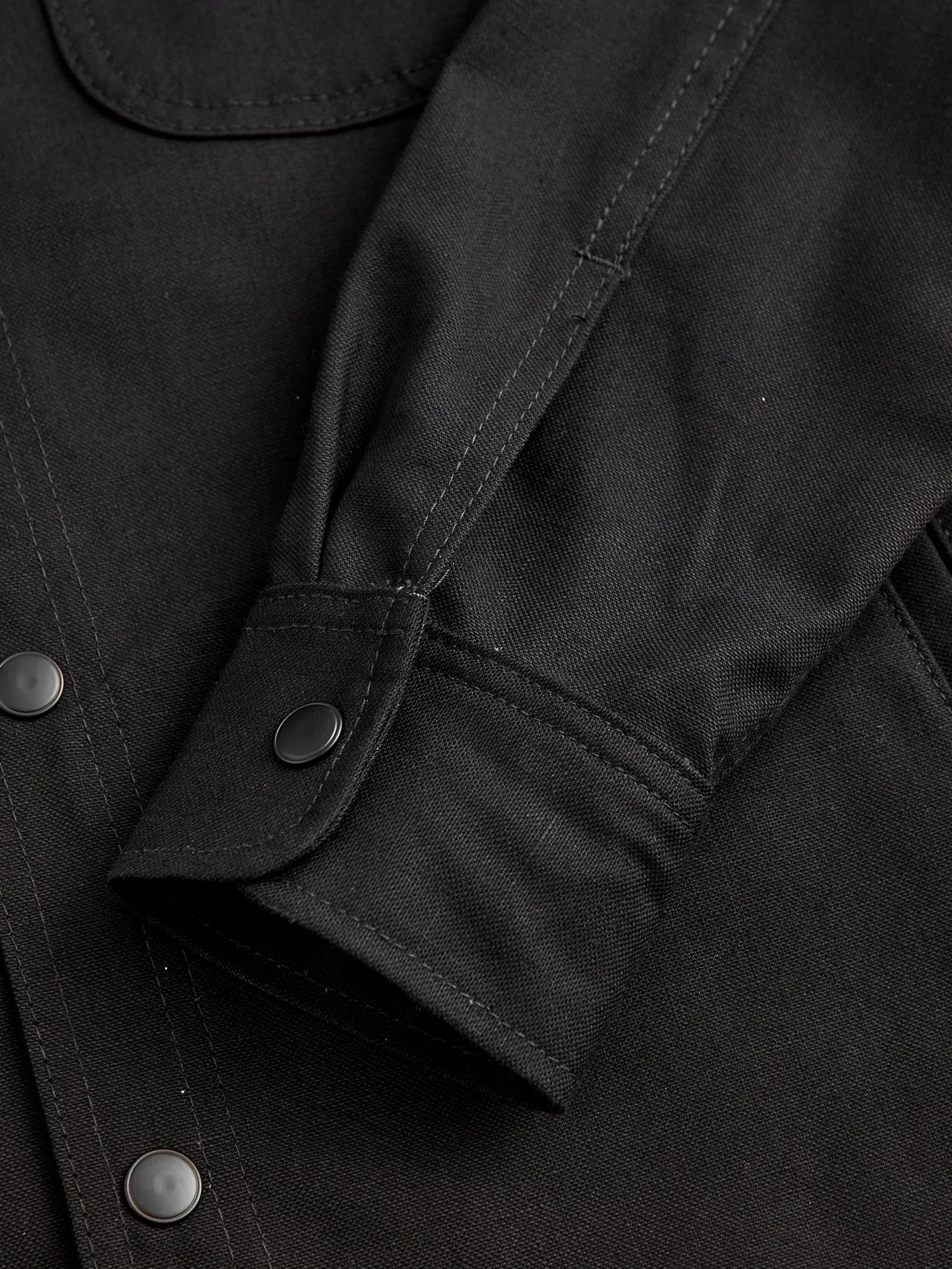 Service Shirt in Black Selvedge Canvas