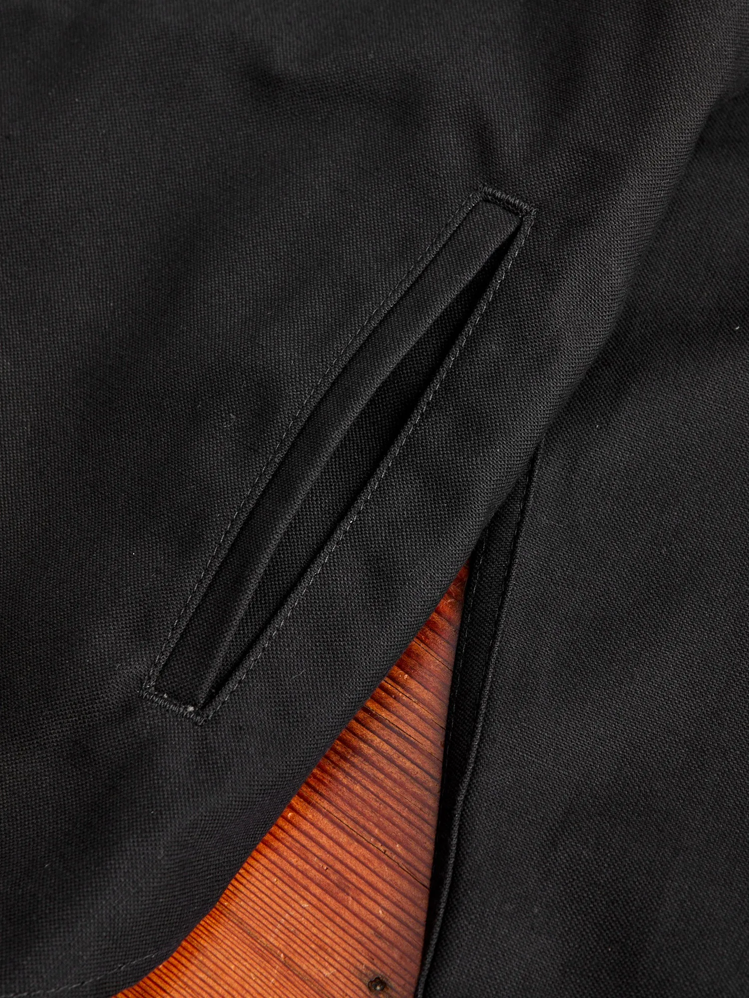 Service Shirt in Black Selvedge Canvas
