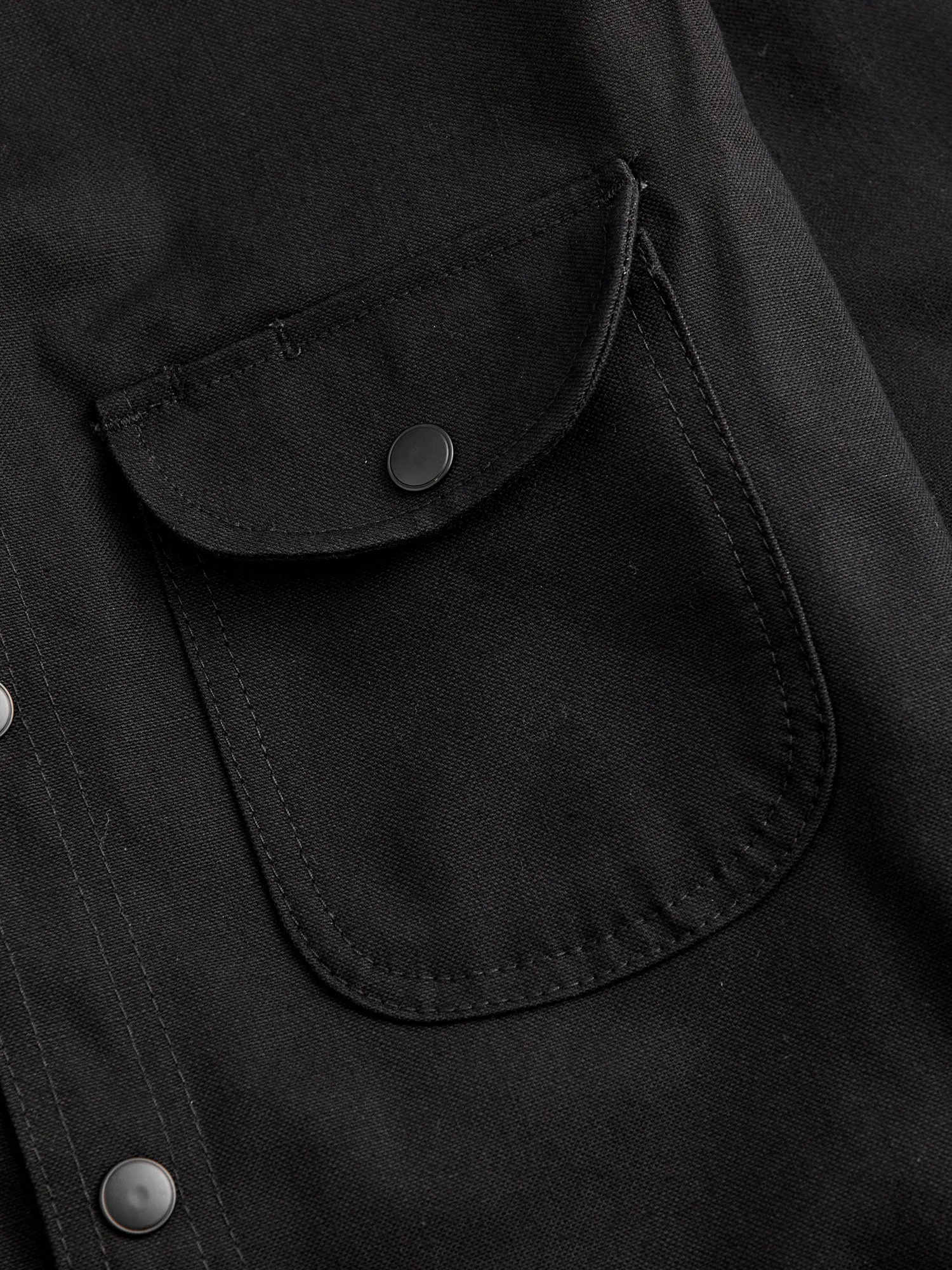 Service Shirt in Black Selvedge Canvas