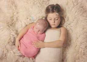 SET Light Pink and Cream Cheesecloth Baby Wraps Cheese Cloth