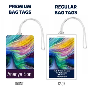 Set of 5 - Rainbow Swirl Design Bag Tags
