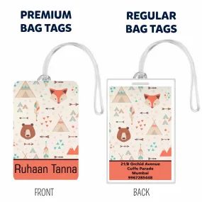 Set of 5 - Teepee Design Bag Tags