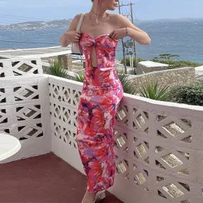 Sexy Crop Tops High Waist Printed Skirt Set Wholesale Womens Clothing