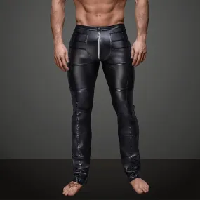 Sexy Faux Leather Open Crotch Latex Gothic Style Men Pants