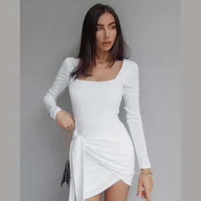 Sexy Long Sleeves U Neck Fall Dresses