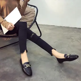 Shallow Mouth Loafers Summer Fashion Sweet Flats