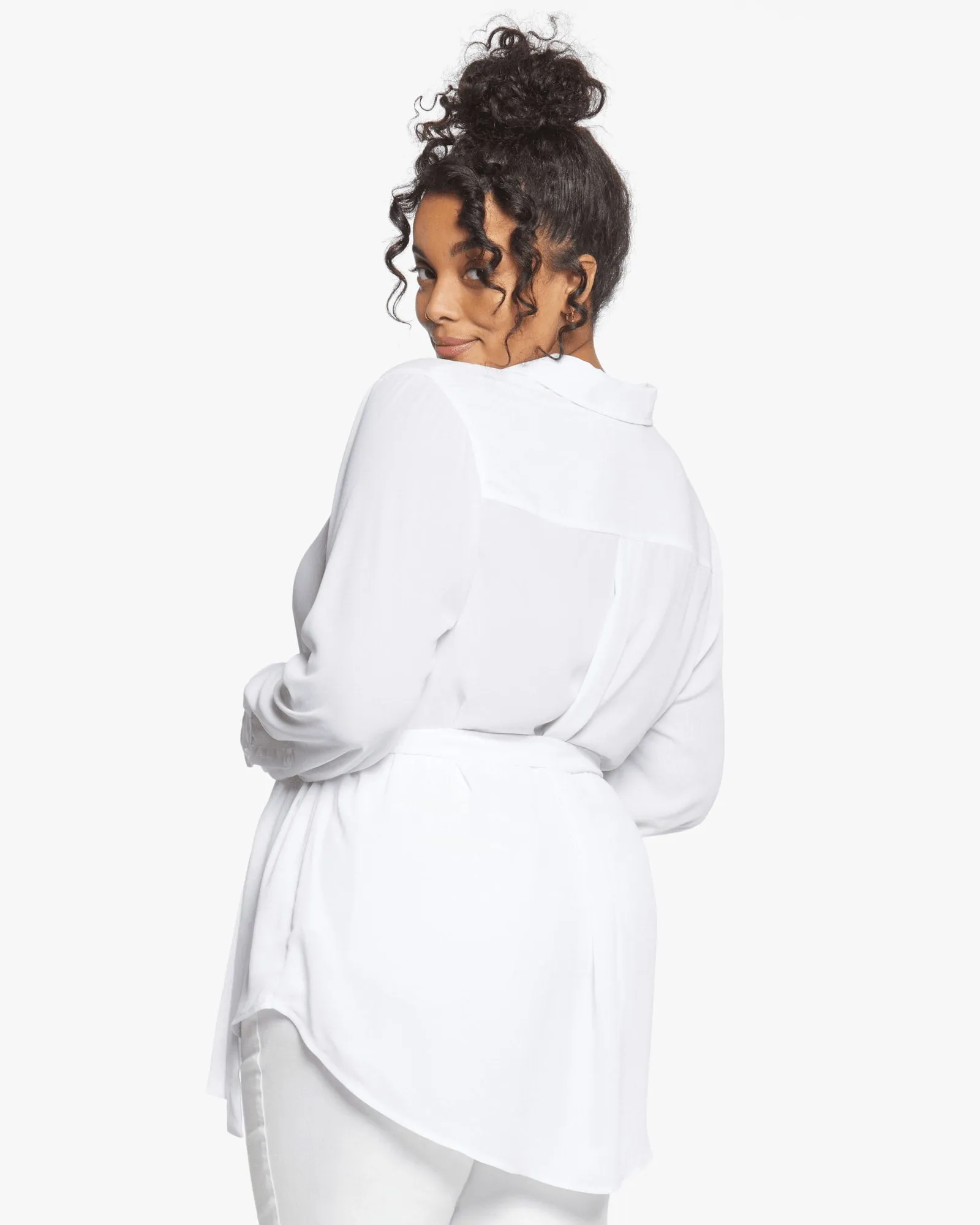 Sharon Belted Tunic Blouse | Optic White