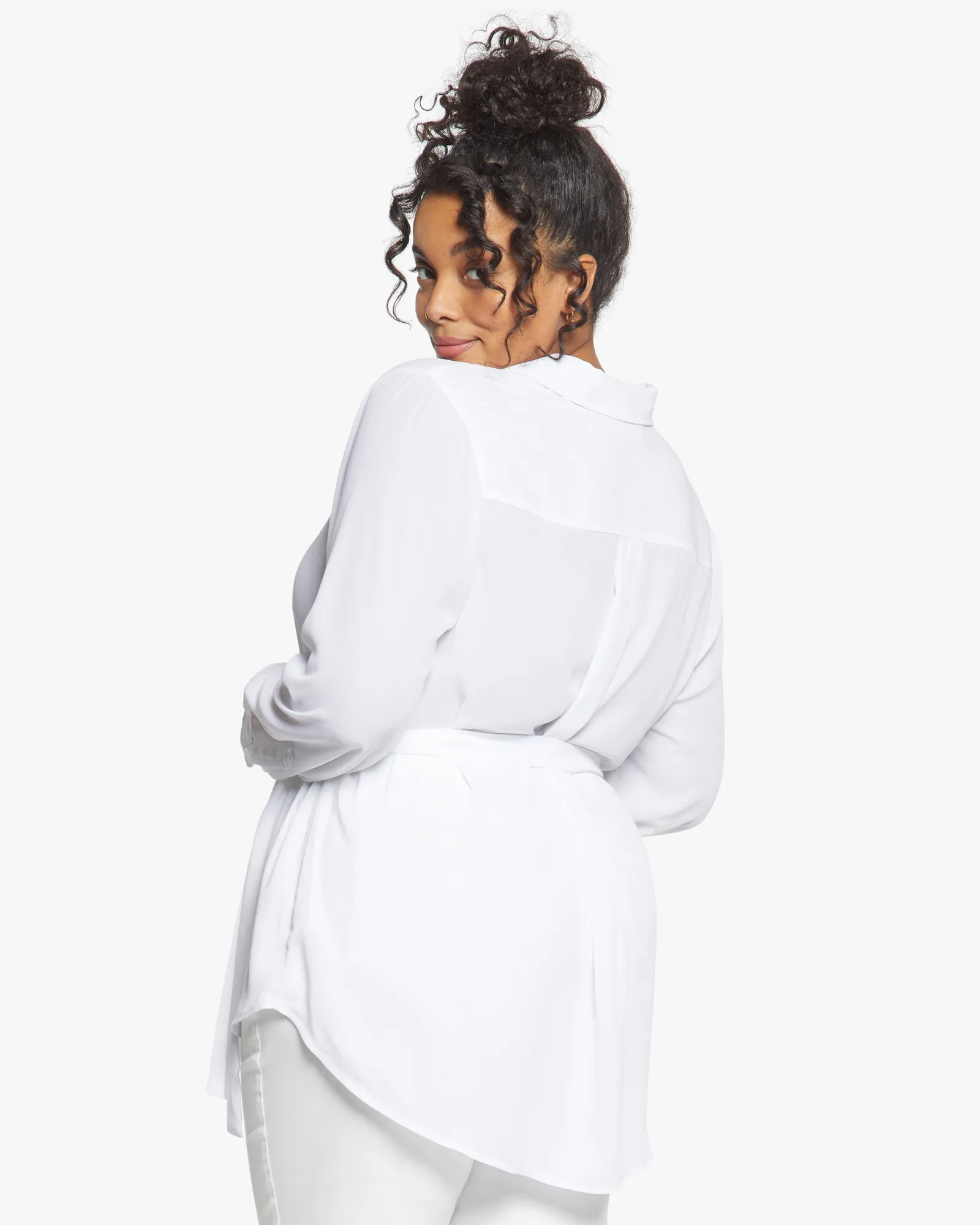 Sharon Belted Tunic Blouse | Optic White