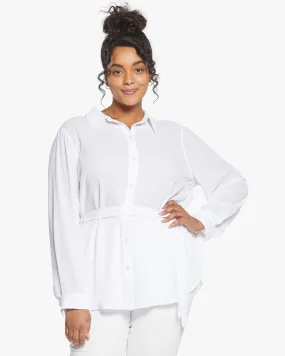 Sharon Belted Tunic Blouse | Optic White