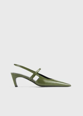 Sharp leather slingbacks laurel