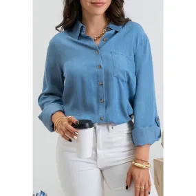 Shaye Button Down Chambray Top