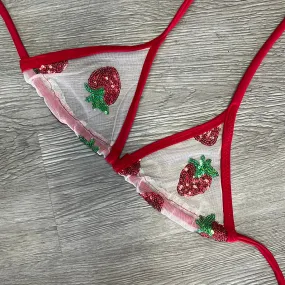 Sheer Fun Strawberries & Cream Triangle Top
