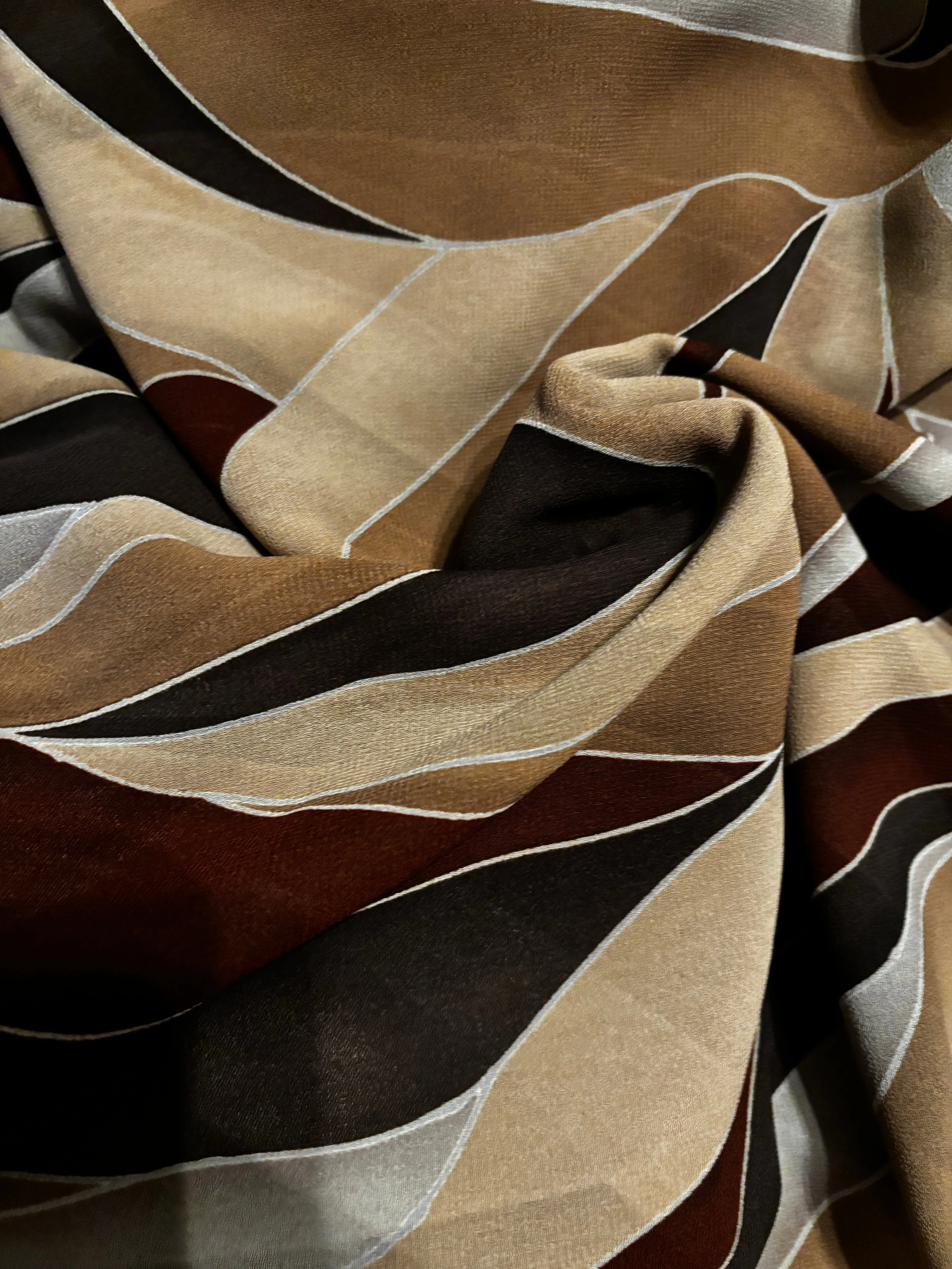 SHEER Neutral Waves Rayon PRINT