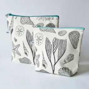 Shells & Corals design wash-bags