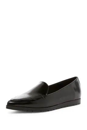 Shellys London Korie Black Box Leather Pointed Toe Flats Shoes Dress Loafers