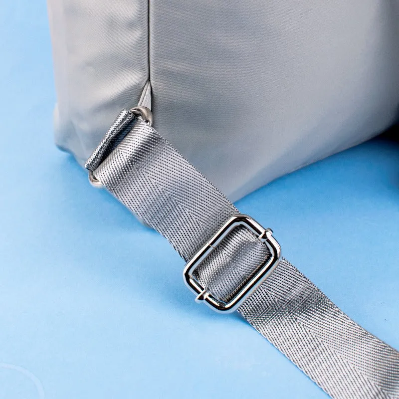 Shimmer Silver Minimalist Backpack