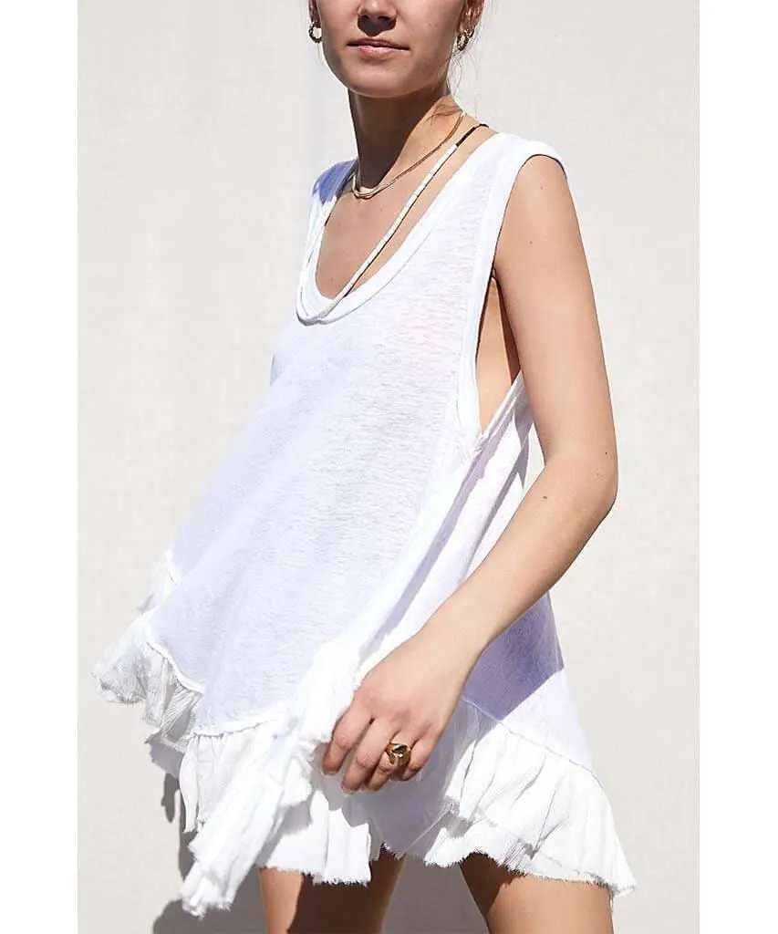 Shimmy Sasha Tank White
