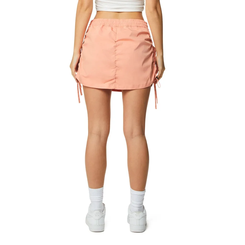 Shirring Utility Mini Skirt - Sand Coral