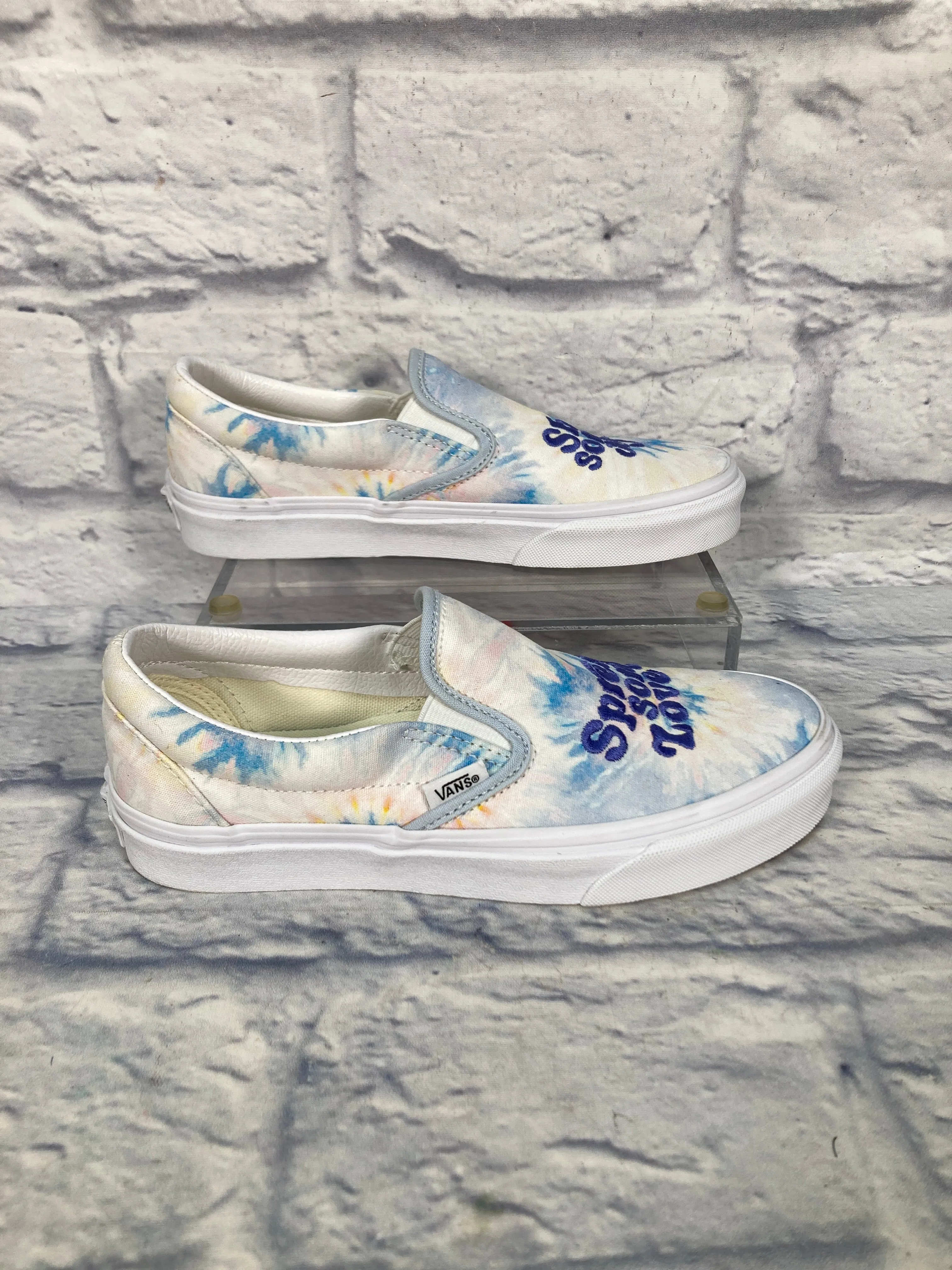 Shoes Sneakers By Vans In Blue & White, Size: 7