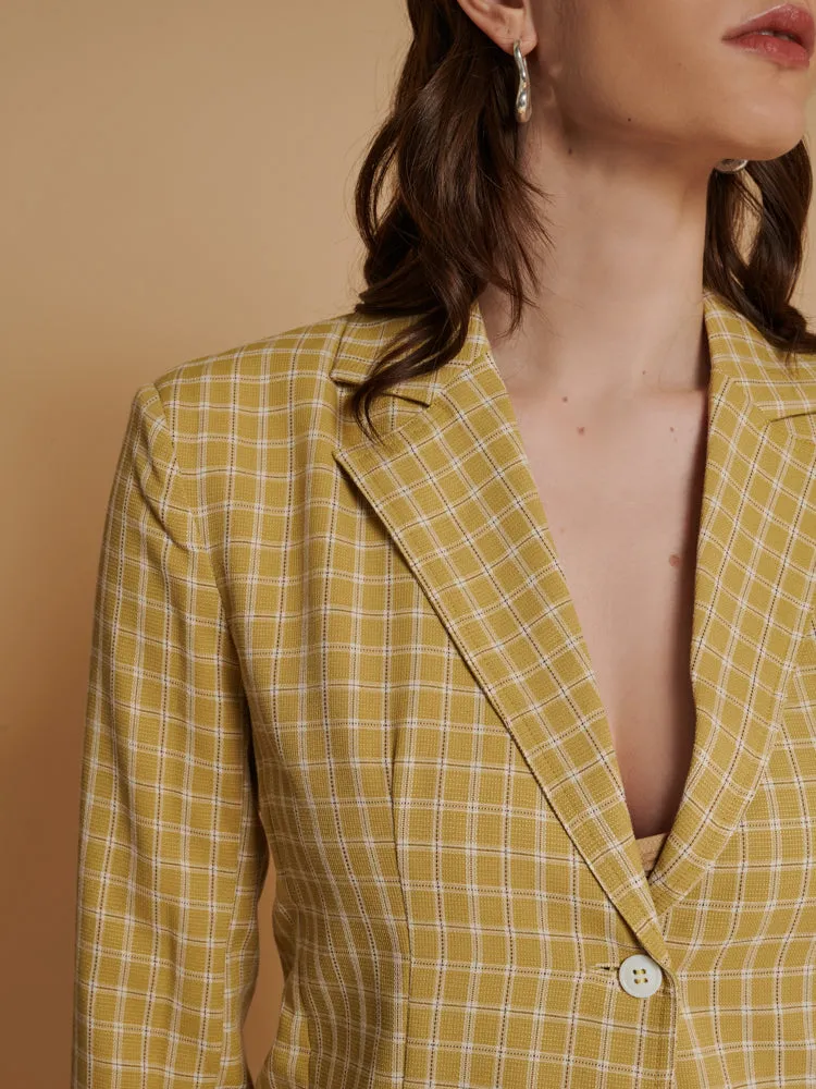 Shona Check Fitted Blazer