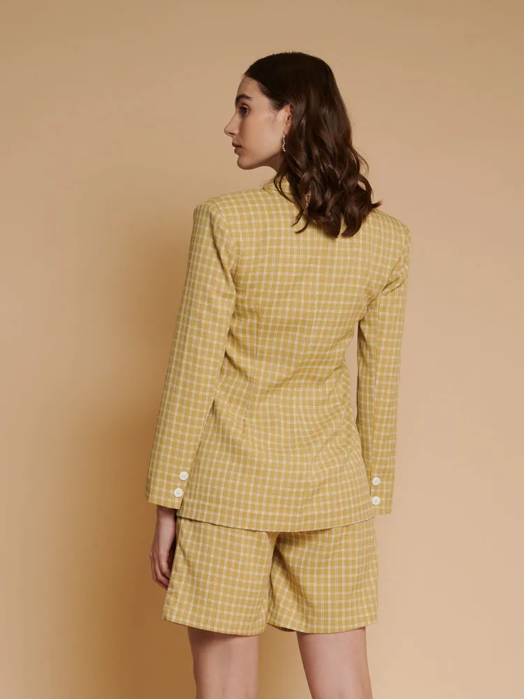 Shona Check Fitted Blazer