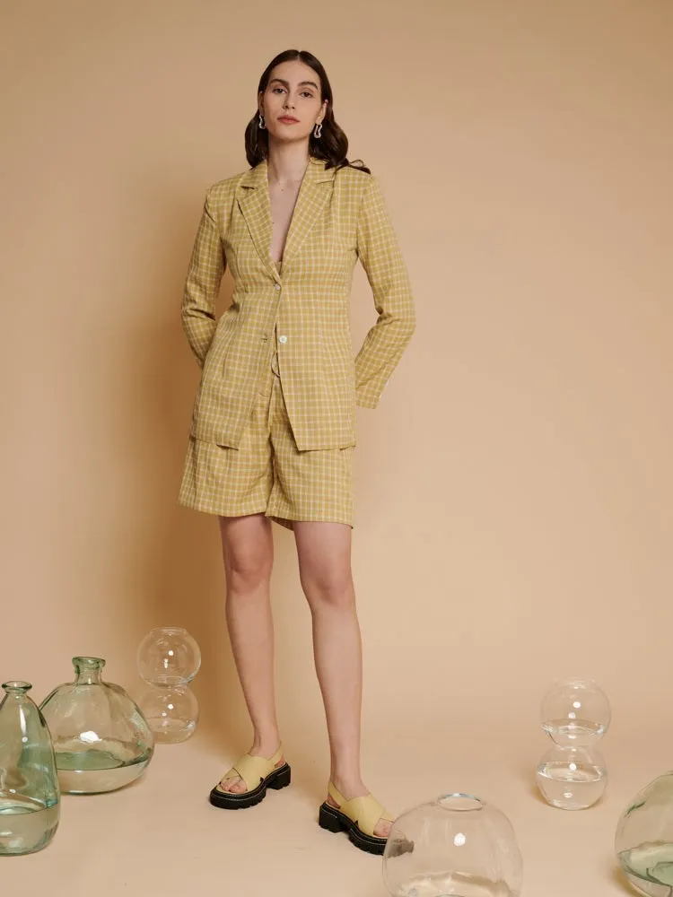 Shona Check Fitted Blazer