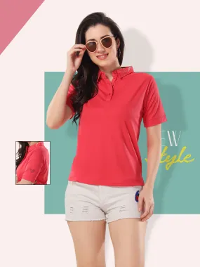 Short Collar Tees: Stylish Printed Polo T shirts for Women