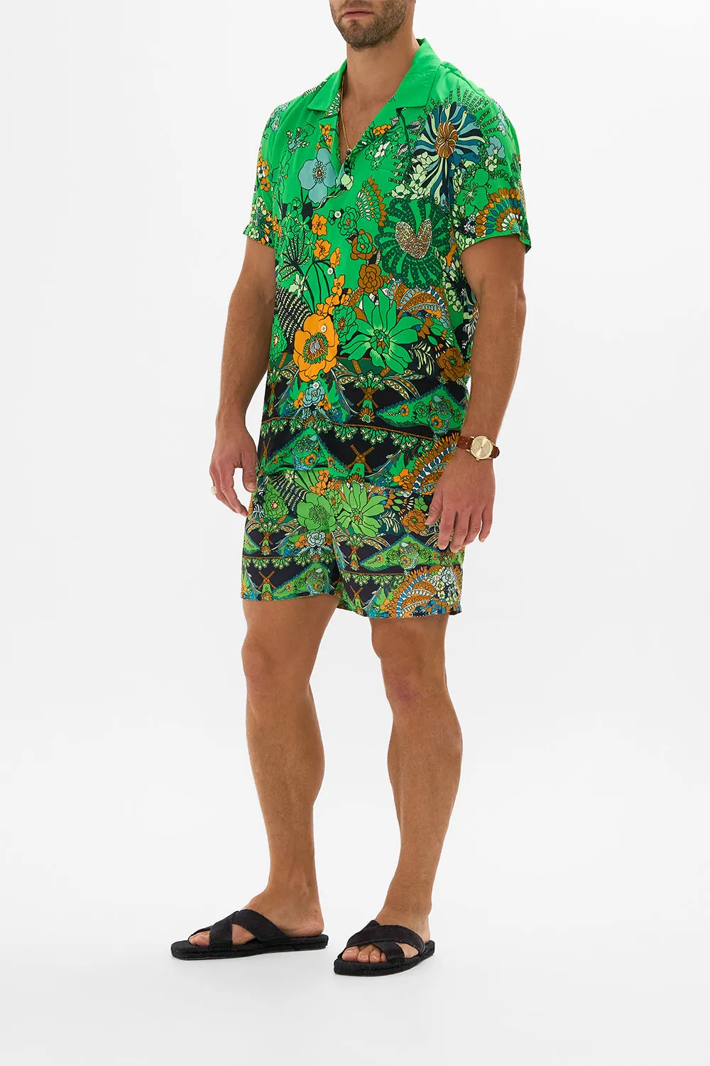 SHORT SLEEVE CAMP COLLARED SHIRT GOOD VIBES GENERATION