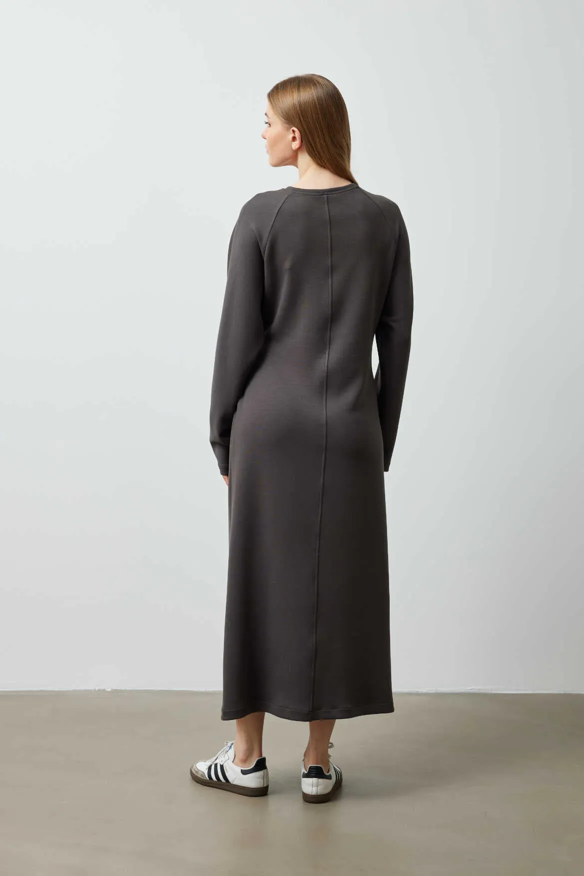Side Knotted Dress Anthracite